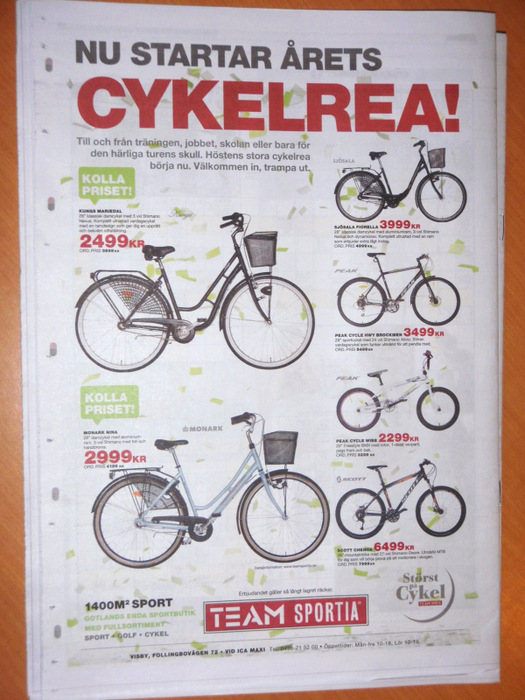 Today's newspaper deals for Cykels.